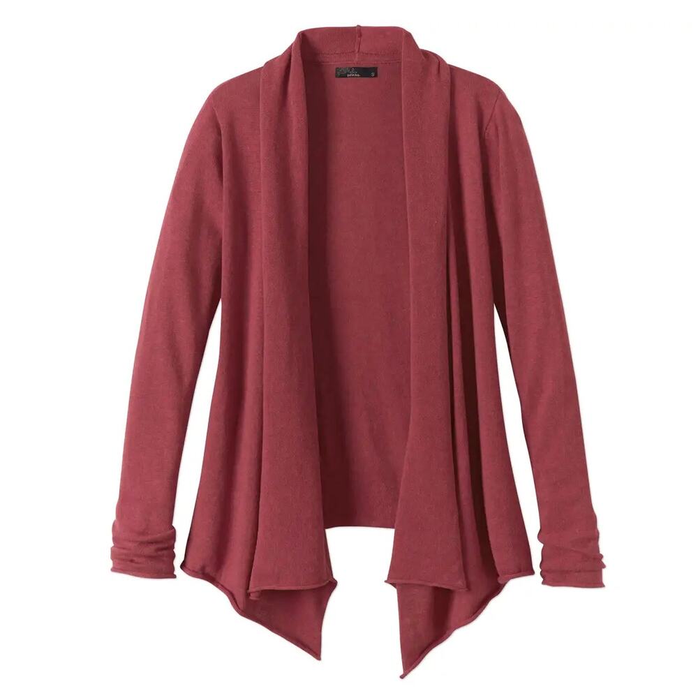 prAna Purple Georgia Wrap Cardigan Organic Cotton Relaxed Fit Open Front Size XS